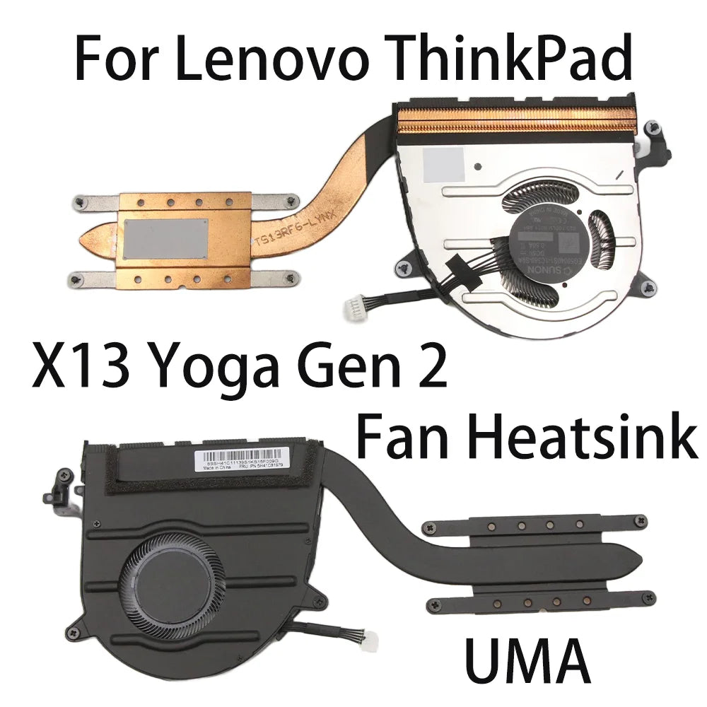 Original For Lenovo ThinkPad X13 Yoga Gen 2 Laptop Fan Heatsink CPU Cooler Cooling FRU:5H41C81979 5H41C81978 UMA Lenovo laptop repair parts