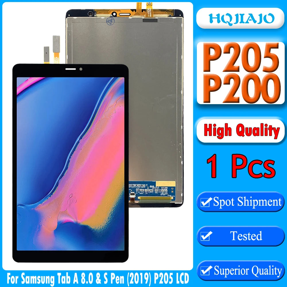 8.0" High Quality For Samsung P200 LCD Tab A 8.0 & S Pen SM-P205 SM-P200 P205 LCD Display Touch Screen Digitizer Assembly Tablet repair parts