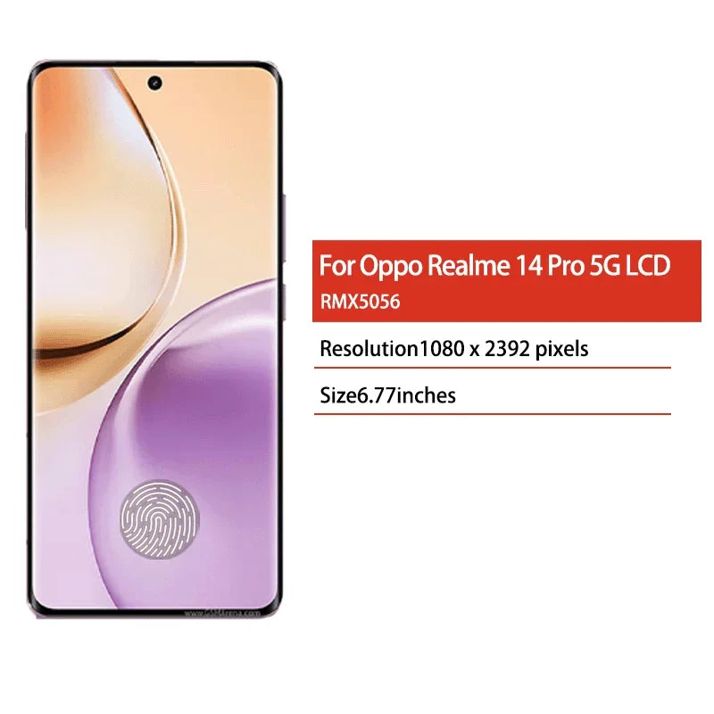 RMX5056 Premium Lcd For Oppo Realme 14 Pro 5G LCD Display Touch Screen Digitizer Panel Assembly With Frame  Oppo phone repair parts