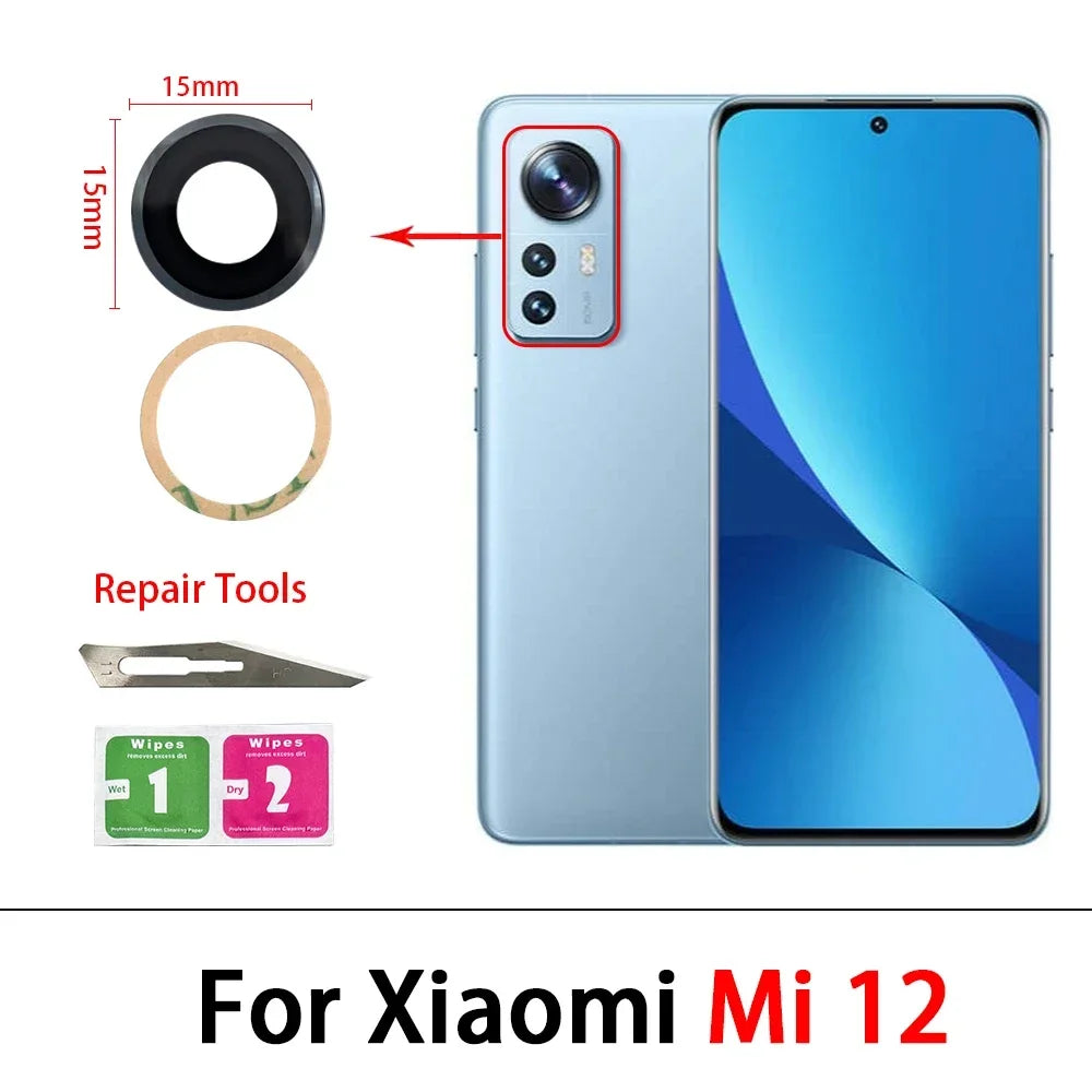 Rear Back Camera Glass Lens For Xiaomi Mi 10 10T 11 11T 12 12T 13 14 14T 15 15T Pro Lite Pro 5G Camera Lens With Adhesive Xiaomi  Xiao mi phone repair parts