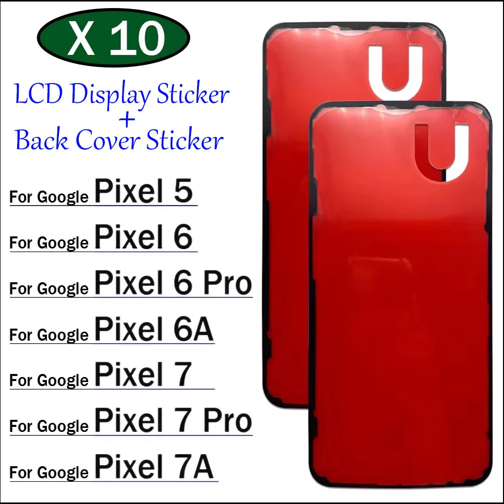 10Pcs/Lot, New LCD Screen Adhesive Tape And Back Cover Frame Sticker LCD Screen Adhesive For Google 5 6 6A 7 7A Pro Google Pixel phone repair parts