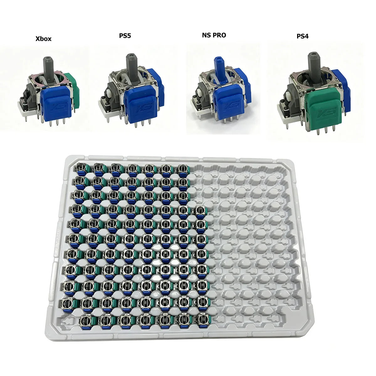 50PCS K-Silver JS13 Pro+ TMR Electromagnetic Joystick For PS5 PS4 Controller Anti-Drift Analog Thumbstick for Xbox Series NS PRO Game console repair parts