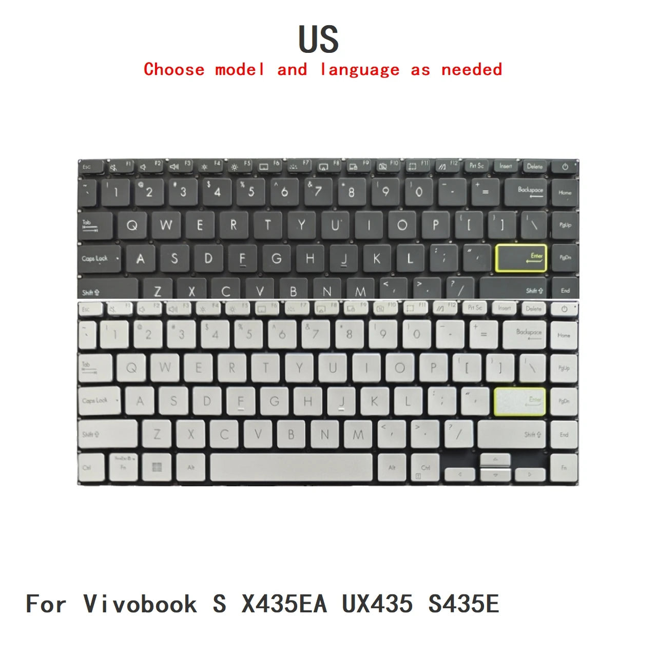 New US Language  Backlit Keyboard For ASUS Vivobook S X435EA UX435 S435E Notebook PC Replacement Keyboard  ASUS laptop repair parts