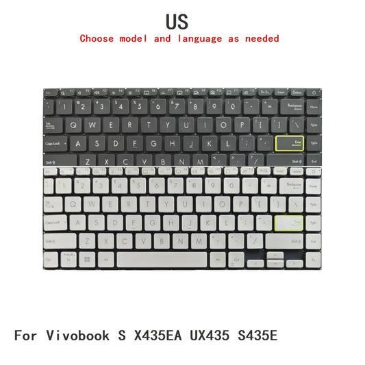 New US Language  Backlit Keyboard For ASUS Vivobook S X435EA UX435 S435E Notebook PC Replacement Keyboard  ASUS laptop repair parts