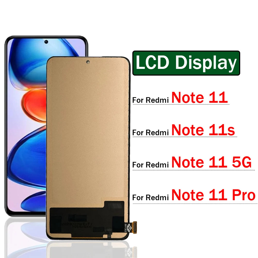 LCD Display For Xiaomi Redmi Note 11 11S Pro 4G 5G Touch Screen Digitizer Panel Assembly 2201117TG 2201117SG Screen Display  Xiaomi  Xiao mi phone repair parts