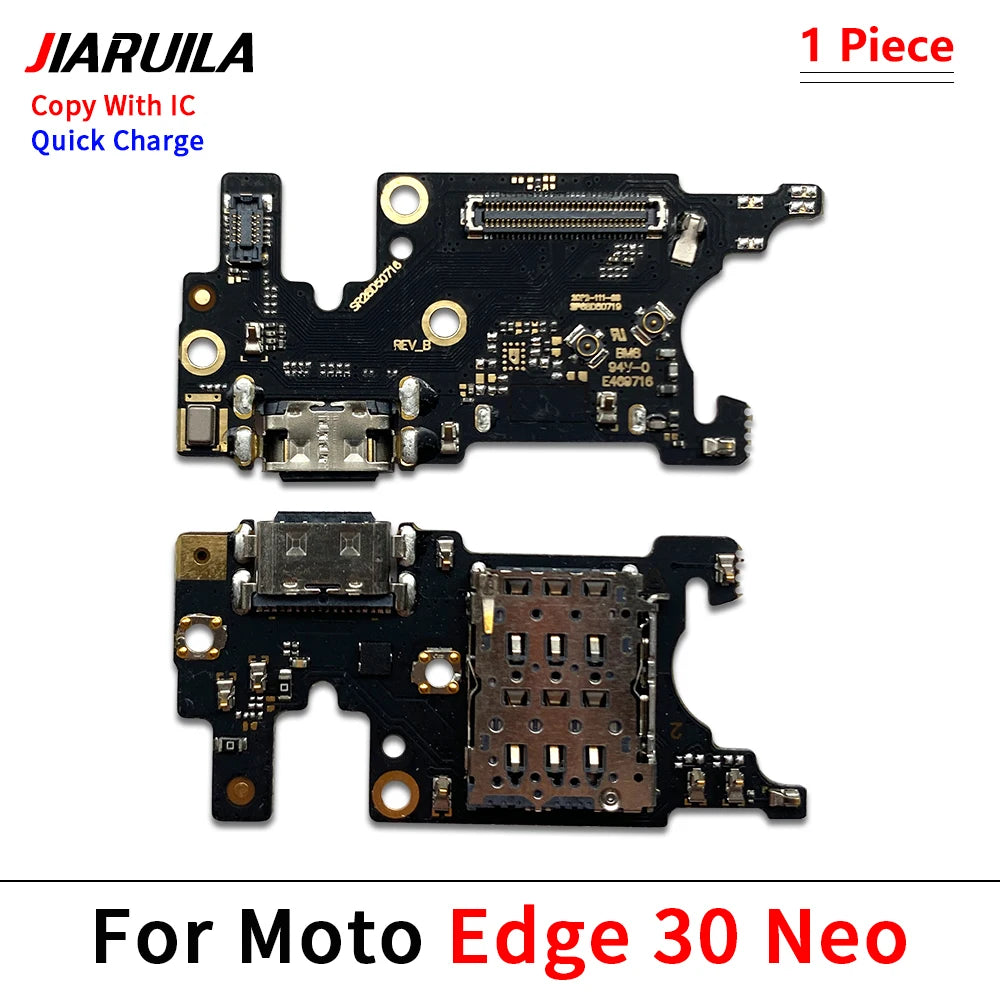 10Pcs, USB Charge Port Dock Connector Charging Board Flex Cable For Moto Edge 20 Lite S 40 30 50 Neo Fusion Ultra Plus Pro 2021 Motorola phone repair parts