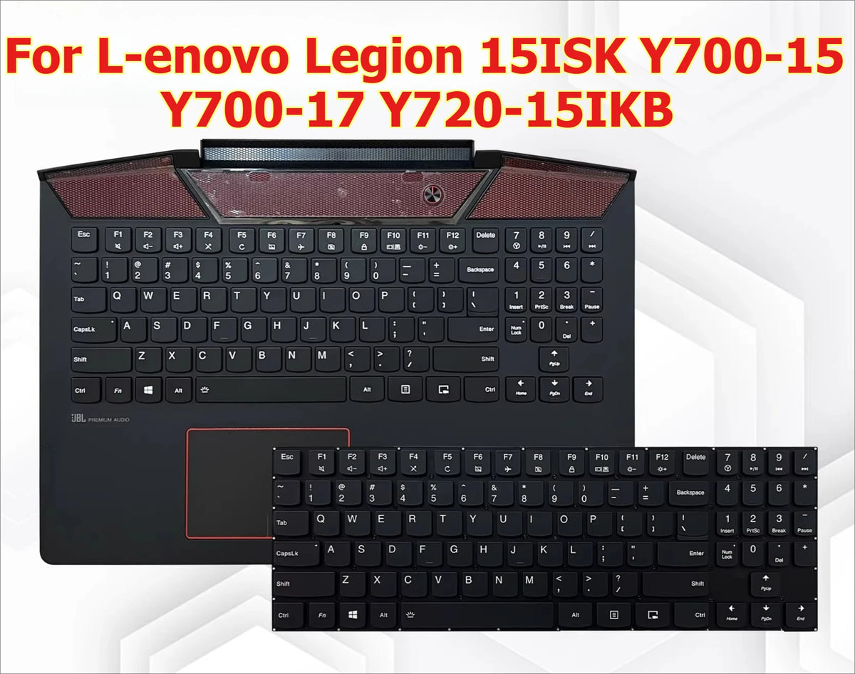 Upper case keyboard for Lenovo Legion 15ISK Y700-15-17 Y720-15IKB topcase palmrest cover SN20H54485 T6Y1B LJV160420E 5CB0N67285 Lenovo laptop repair parts