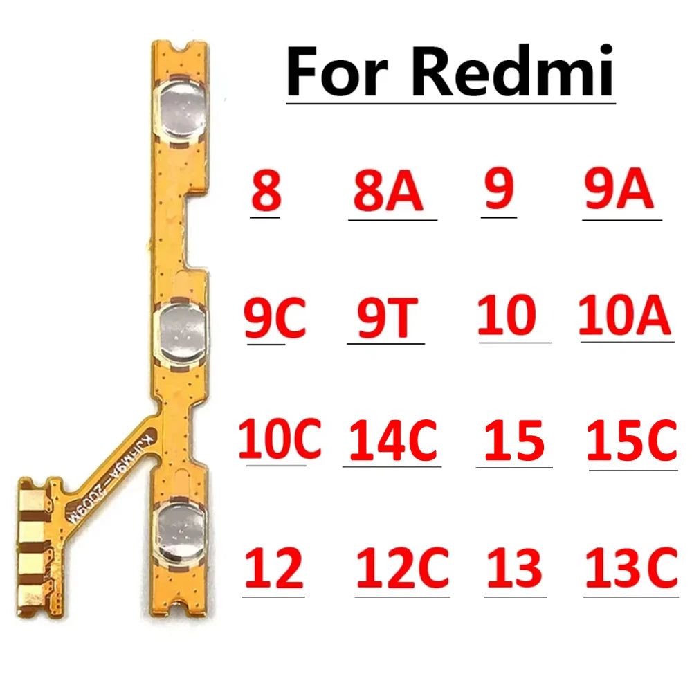 New For Xiaomi Redmi 9 10 9A 8 8A 10A 10C 12C 9C 9T 12 13 13C 14C 15 15C Power Volume Button Key Flex Cable Repair Parts  Xiaomi  Xiao mi phone repair parts