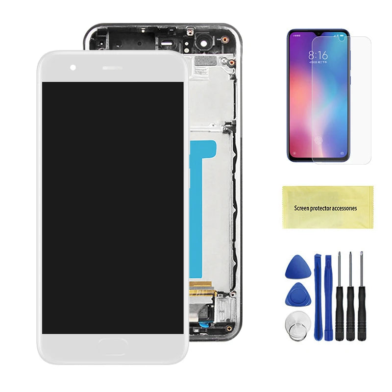 Mi 6 Display Screen with Frame, for Xiaomi Mi 6 MCE16 Lcd Display Digital Touch Screen with Frame for Xiaomi Mi6 Replacement Xiaomi phone repair parts