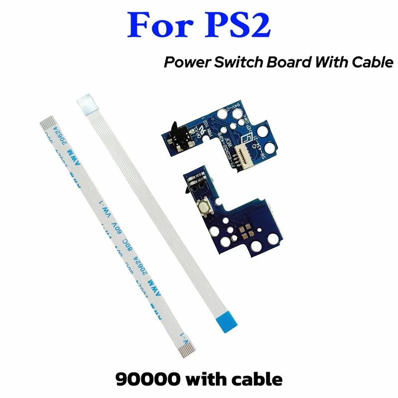 20sets/lot for PS2 Slim SCPH 90000 Power Switch Pcb on Off Reset Board with Flex Cable Ribbon Replacement  Game console repair parts