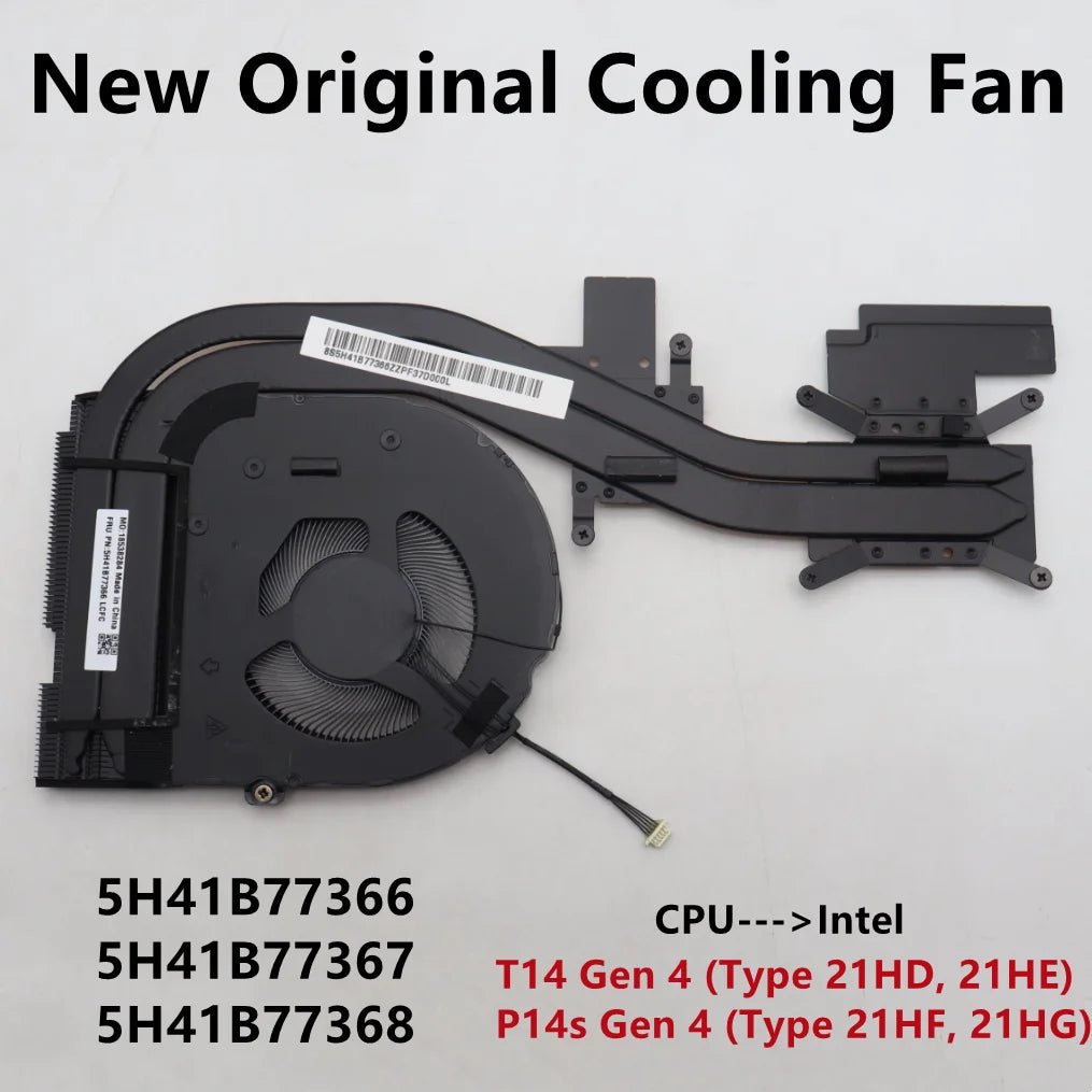New Original For Laptop Lenovo Thinkpad T14 Gen4 P14s Gen4 CPU Cooling Fan Heatsink Cooler Dis FRU PN:5H41B77366/367/5H41B77368 Lenovo laptop repair parts