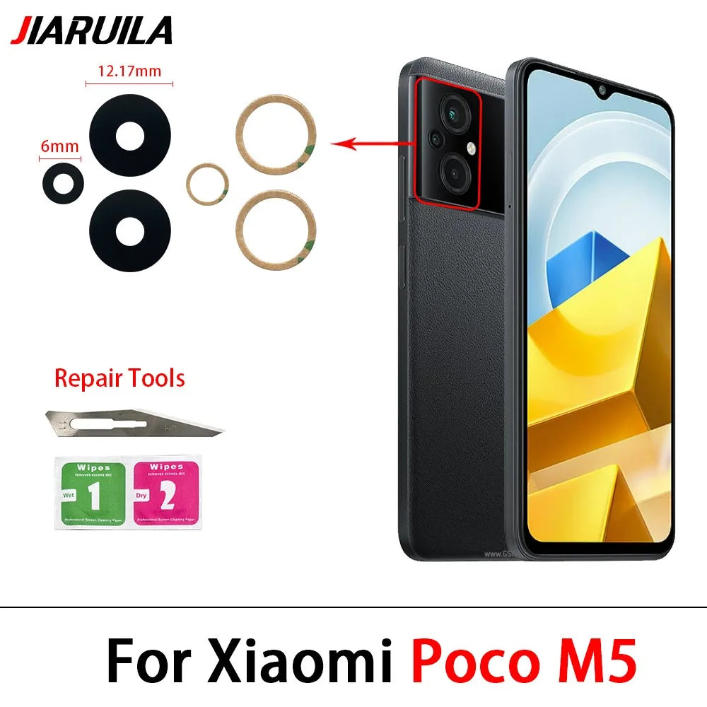 2Pcs/Lot, Back Rear Camera Glass Lens For Xiaomi Poco F3 F4 F5 M3 M4 M5 X3 X4 X5 Pro 4G 5G GT With Adhesive  Xiaomi  Xiao mi phone repair parts