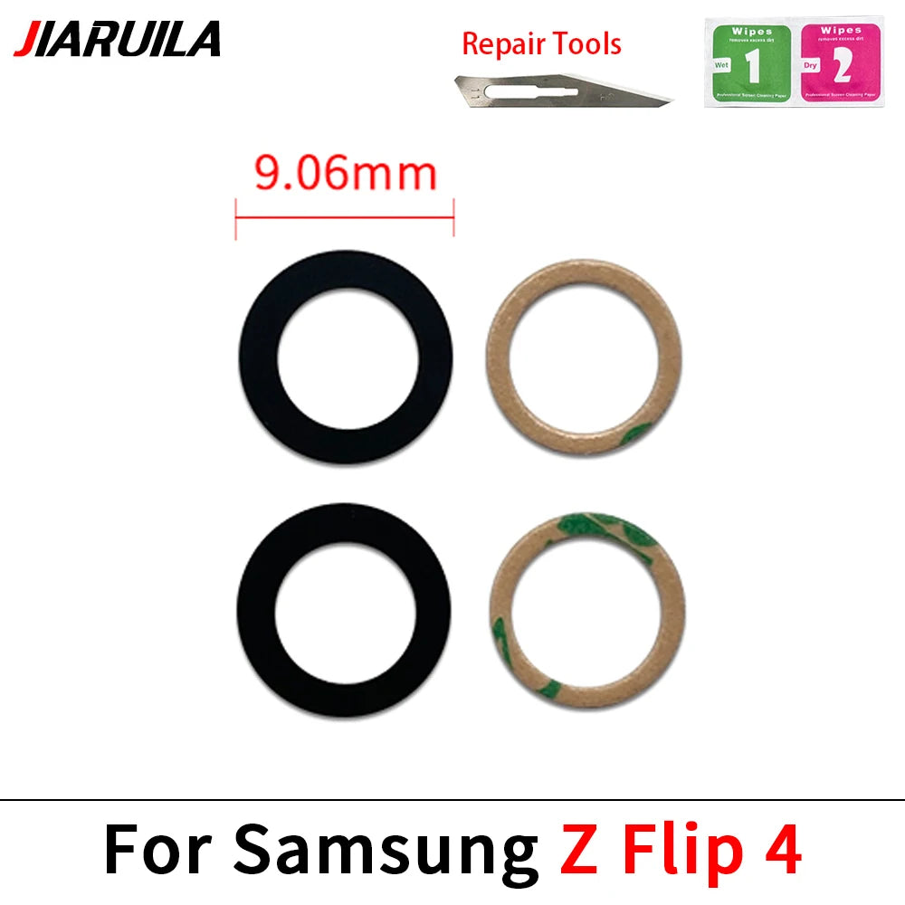 New Camera Glass For Samsung Z Flip 2 3 4 5 6 / Z Fold 2 3 4 5 6 5G Rear Back Camera glass Lens With Glue Adhesive Samsung phone repair parts