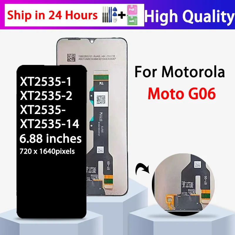 XT2535-1 XT2535-2 XT2535-3 XT2535-14 Premium Lcd For Motorola Moto G06 Display Touch Screen Digitizer Panel Assembly Motorola phone repair parts