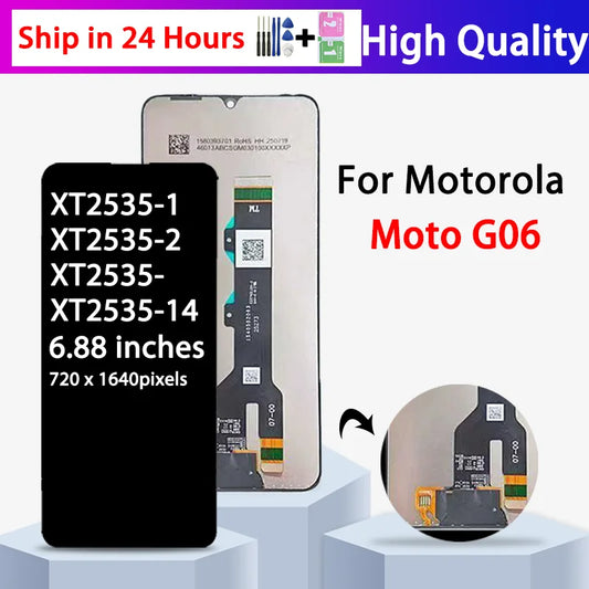 XT2535-1 XT2535-2 XT2535-3 XT2535-14 Premium Lcd For Motorola Moto G06 Display Touch Screen Digitizer Panel Assembly Motorola phone repair parts