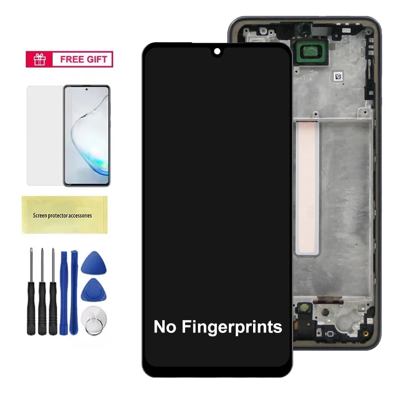 Amoled Screen for Samsung Galaxy A33 5G A336 A336B A336E Lcd Display Digital Touch Screen With Frame for Samsung A33 5G Samsung phone repair parts