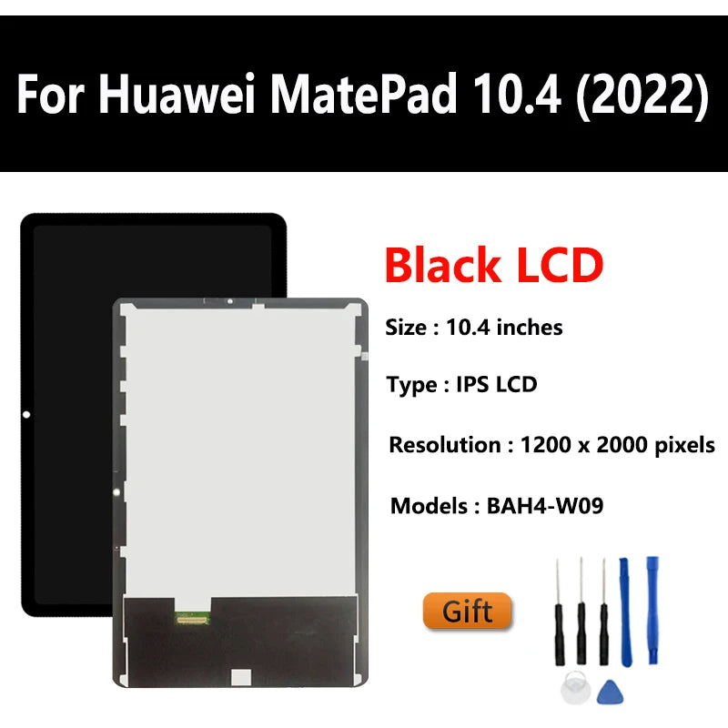 OEM For Huawei MatePad 10.4 (2022) LCD BAH4-W09 Display Touch Screen Digitizer Glass Panel & LCD Display Assembly Replacement Tablet repair parts