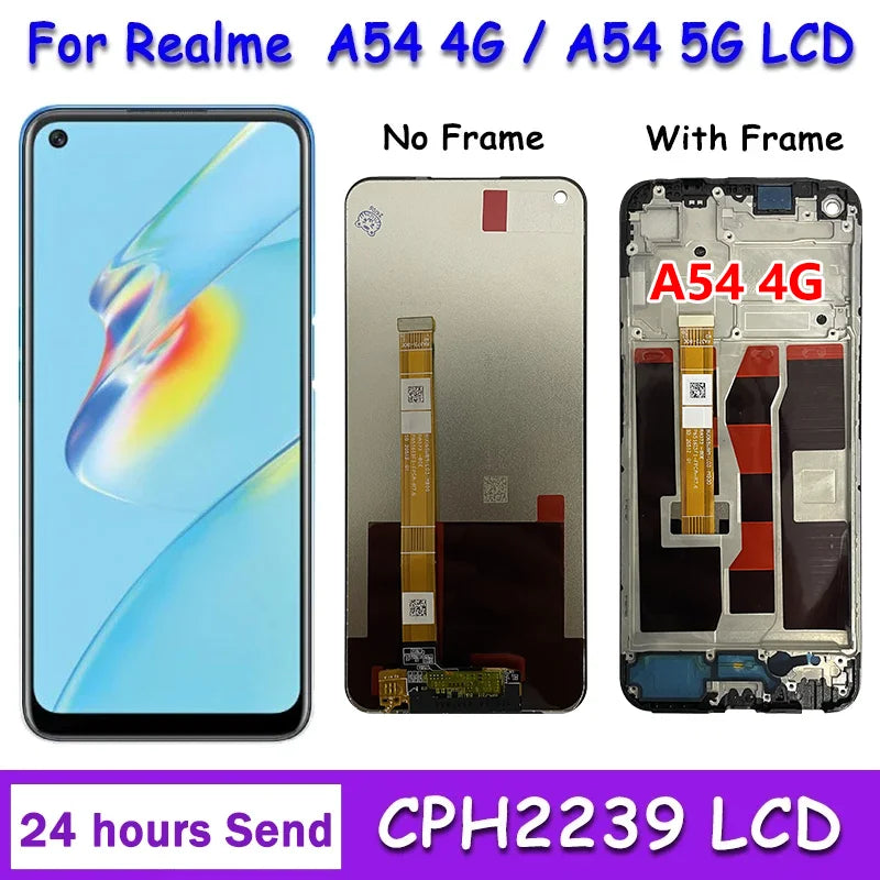 6.5" Screen For OPPO A54 4G/5G LCD CPH2239 CPH2195 OPG02 Display With Frame Touch Panel Digitizer Assembly For OppoA54 LCD Oppo phone repair parts Realme phone repair parts