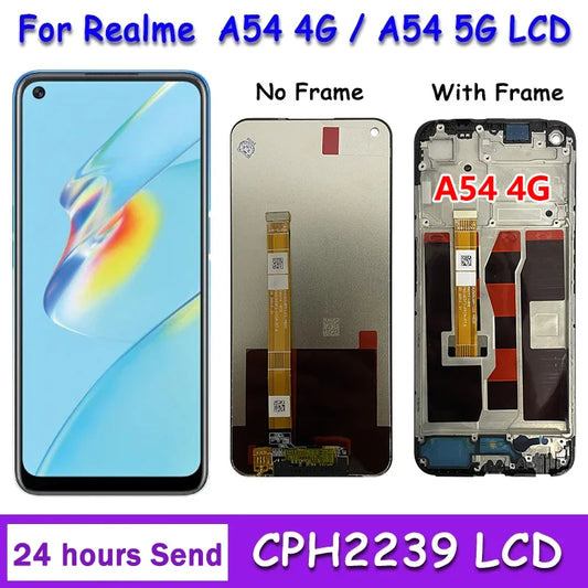 6.5" Screen For OPPO A54 4G/5G LCD CPH2239 CPH2195 OPG02 Display With Frame Touch Panel Digitizer Assembly For OppoA54 LCD Oppo phone repair parts Realme phone repair parts