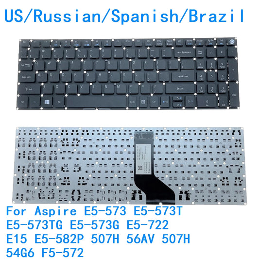 US RU SP BR Backlit Keyboard For Acer Aspire E5-573 E5-573T E5-573TG E5-573G E5-722 E15 E5-582P 507H 56AV 507H 54G6 F5-572 Acer laptop repair parts