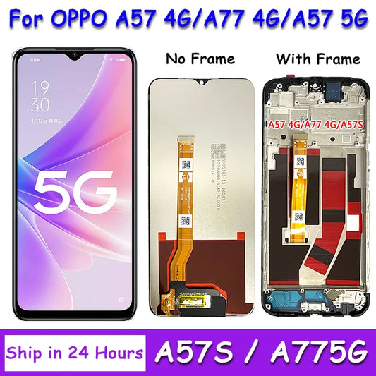 6.56'' Screen For Oppo A57 A77 4G/5G CPH2387 PFTM20 CPH2385 CPH2339 LCD A57S Display Screen+Touch Panel Digitizer  Replacement Oppo phone repair parts Realme phone repair parts