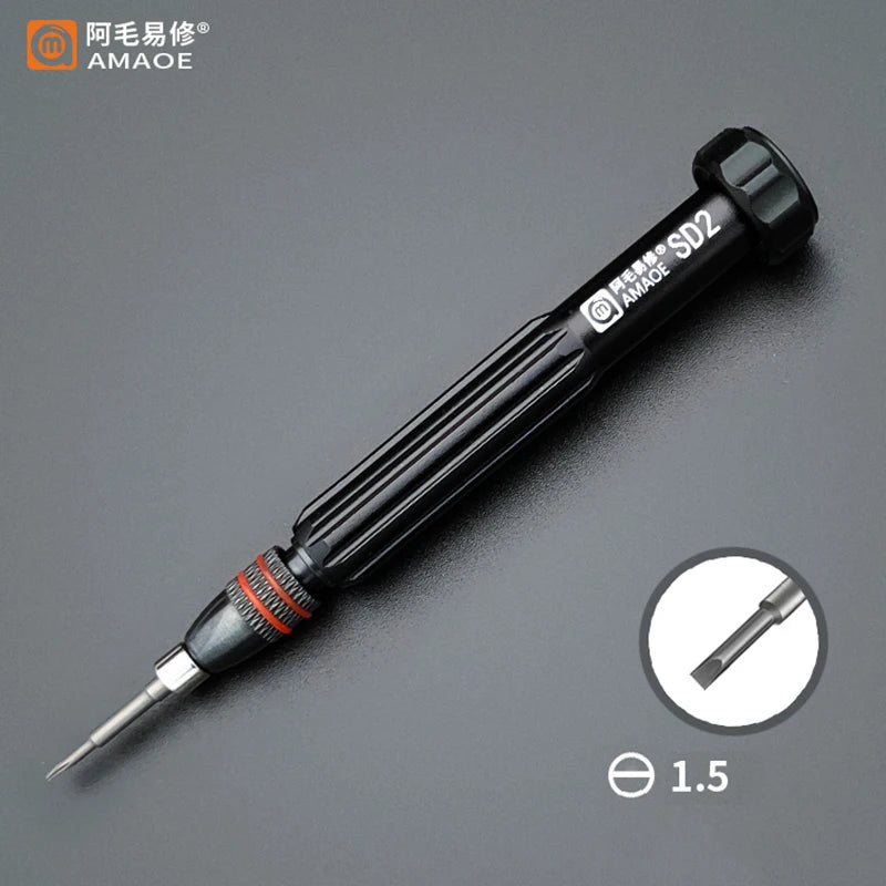 AMAOE SD2 Precision Screwdriver Torx Pentalobe Tri Wing Magnetic S2 Steel Bits Screw Driver for Camera Watch Mobile Phone Repair Professional Repair Tools