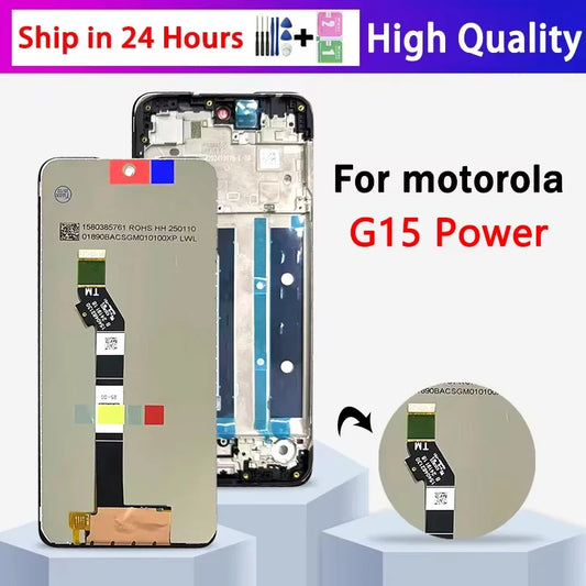 6.72" LCD For Moto G15 Power LCD For Motorola Moto G15 Power LCD Display With Frame Touch Screen Panel Digitizer Assembly Motorola phone repair parts