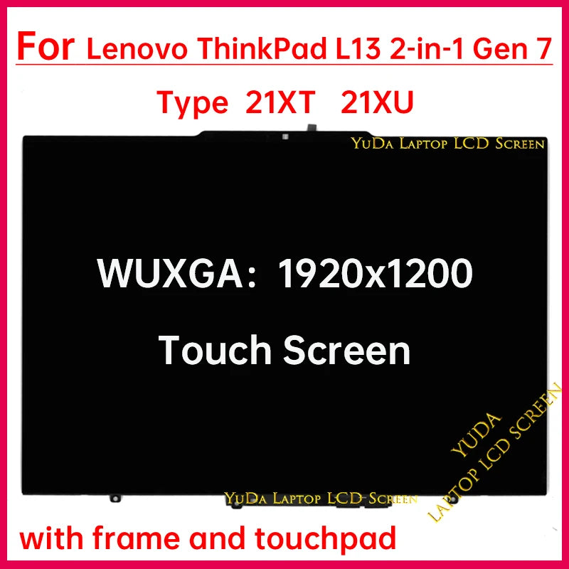 13.3 Inch Touch Screen For Lenovo ThinkPad L13 2-in-1 Gen 7 21XT 21XU LCD Display Digitizer + With Frame Assembly Replacement Lenovo laptop repair parts