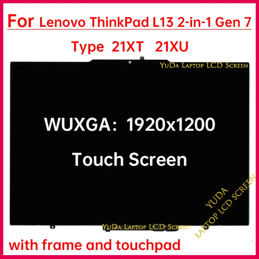 13.3 Inch Touch Screen For Lenovo ThinkPad L13 2-in-1 Gen 7 21XT 21XU LCD Display Digitizer + With Frame Assembly Replacement Lenovo laptop repair parts