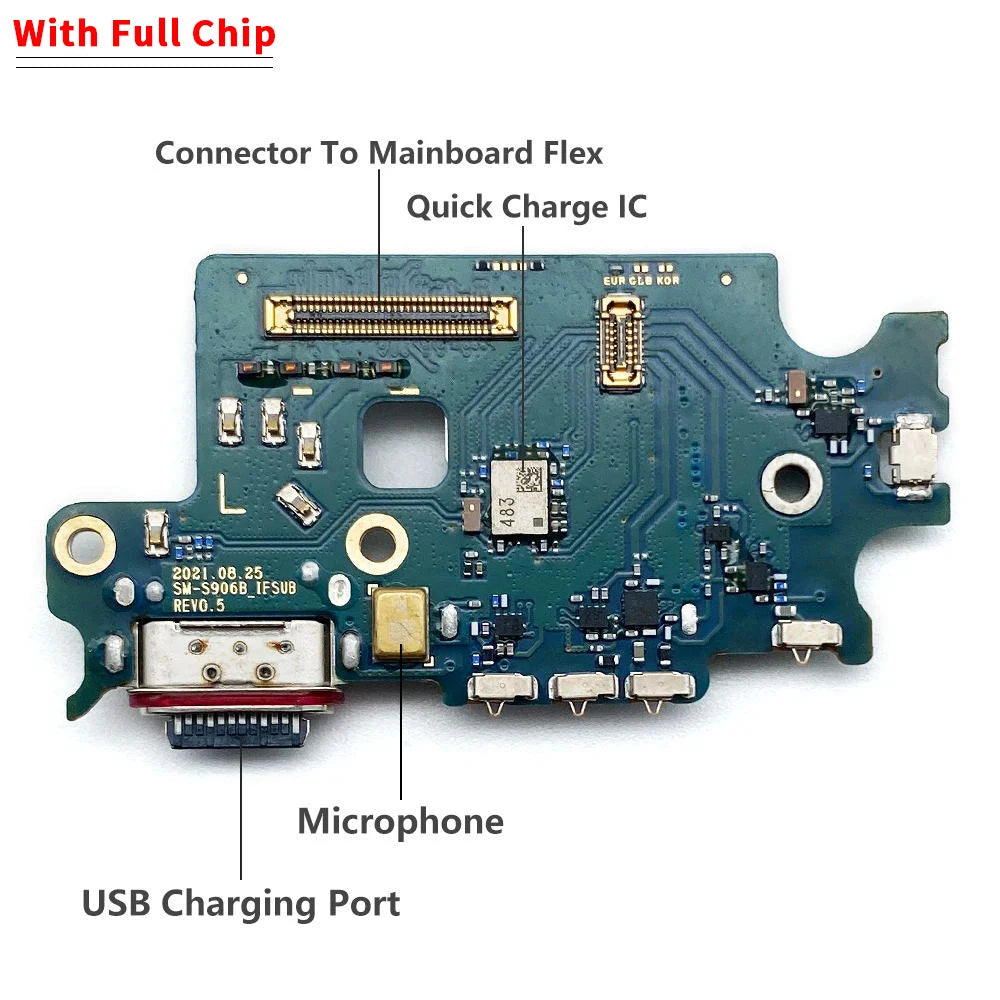USB Charging Board Port Dock Charger Connector Flex Cable For Samsung S22 Plus Ultra 5G S908B S901B S906B Samsung phone repair parts