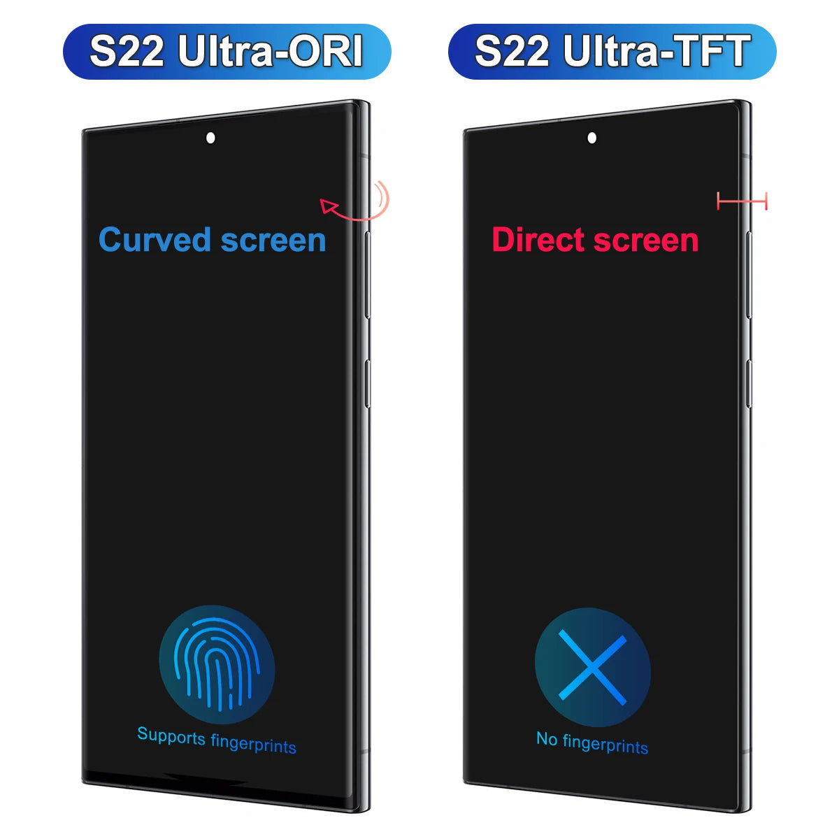 6.72'' S22 Ultra Display Screen Replacement for Samsung Galaxy S22 Ultra 5G S908B S908B/DS Lcd Digital Touch Screen With Frame Samsung phone repair parts