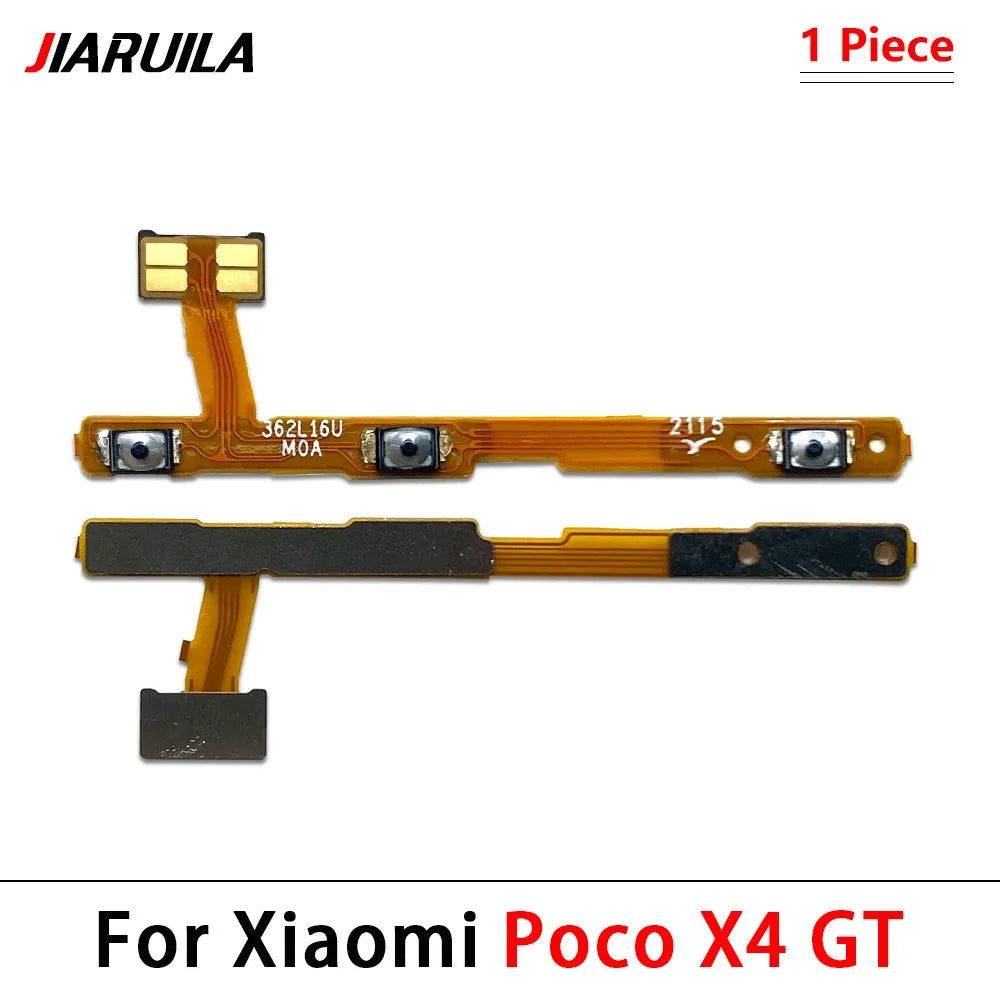 10Pcs, Power On Off Volume Side Button Key Flex Cable For Xiaomi Poco F4 F5 M3 M4 X3 X4 X5 X6 Pro 4G 5G GT Xiaomi  Xiao mi phone repair parts