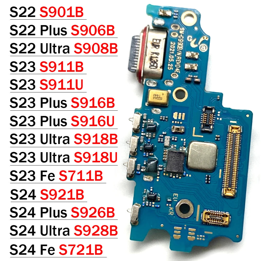 USB Charger Dock Connector Charging Port Microphone Flex Cable For Samsung S22 S23 S24 Plus Ultra S21 Fe 5G S901B S906B S908B Samsung phone repair parts