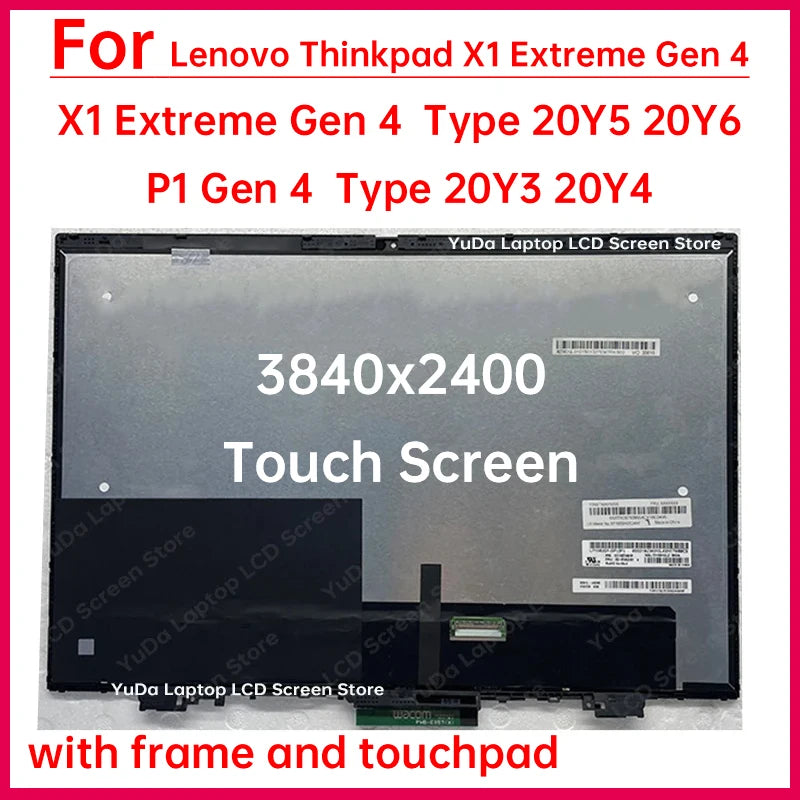 16" Touch Screen For Lenovo ThinkPad X1 Extreme Gen 4 20Y5 20Y6 P1 Gen 4 20Y3 20Y4 LCD Display Digitizer Assembly Replacement Lenovo laptop repair parts