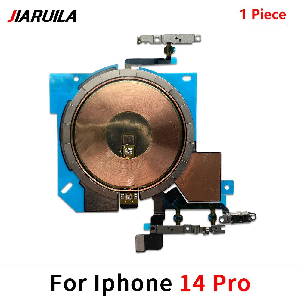 Wireless Charging Chip Coil For iPhone 16 15 14 13 12 11 Pro Max Plus Mini With Magnet Power Volume Button Flex Charger Panel iPhone phone repair parts