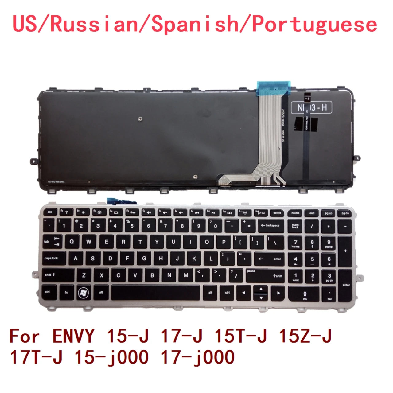 New US Russian Spanish Portuguese Laptop Backlit Keyboard For HP ENVY 15-J 17-J 15T-J 15Z-J 17T-J 15-j000 17-j000 V140626A  HP laptop repair parts