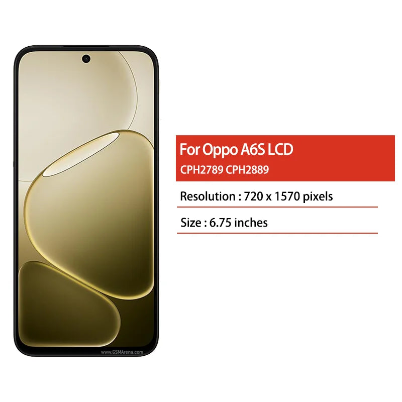 6.75"Display For Oppo A6S LCD CPH2889 CPH2789 LCD Display Touch Screen Digitizer Assembly A6s Display Replacement Oppo phone repair parts Realme phone repair parts