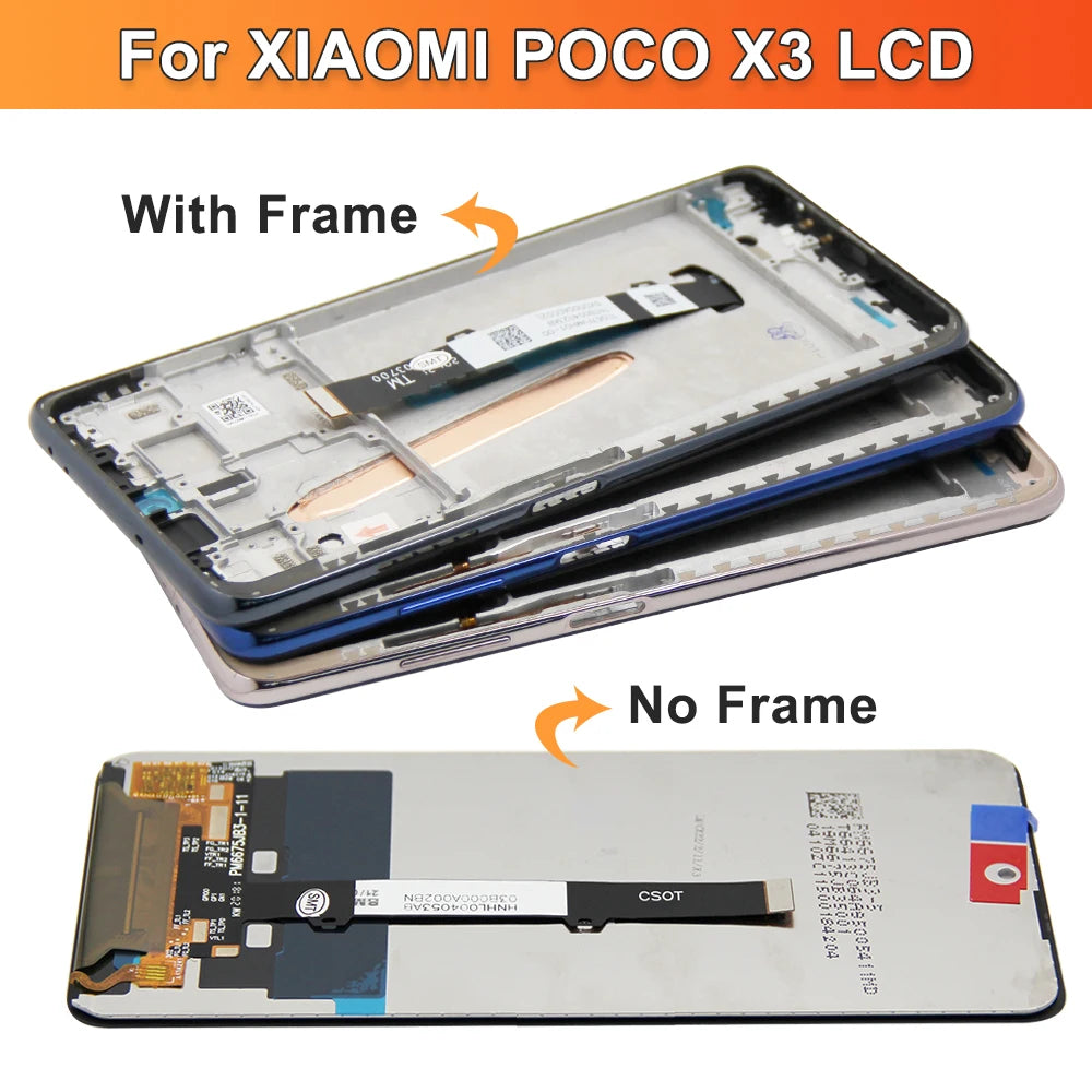 6.67" Poco X3 Pro Screen Replacement, for Xiaomi Poco X3 NFC Lcd Display Touch Screen Digitizer Assembly for POCO X3 Xiaomi phone repair parts