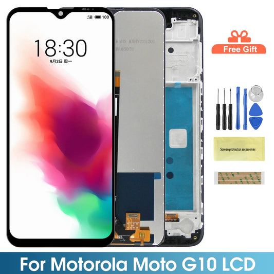 6.5" Screen for Motorola Moto G10 Lcd Display Digital Touch Screen with Frame for Moto G10 XT2127-2 Screen Display Replacement Motorola phone repair parts