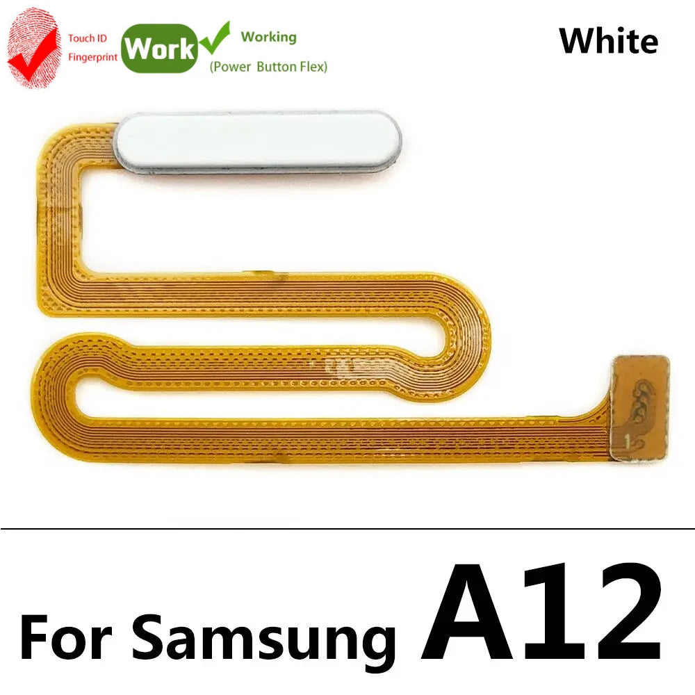 New For Samsung A12 A125 A125F Home Button Fingerprint Sensor Flex With Power Key Button Flex Cable Samsung phone repair parts