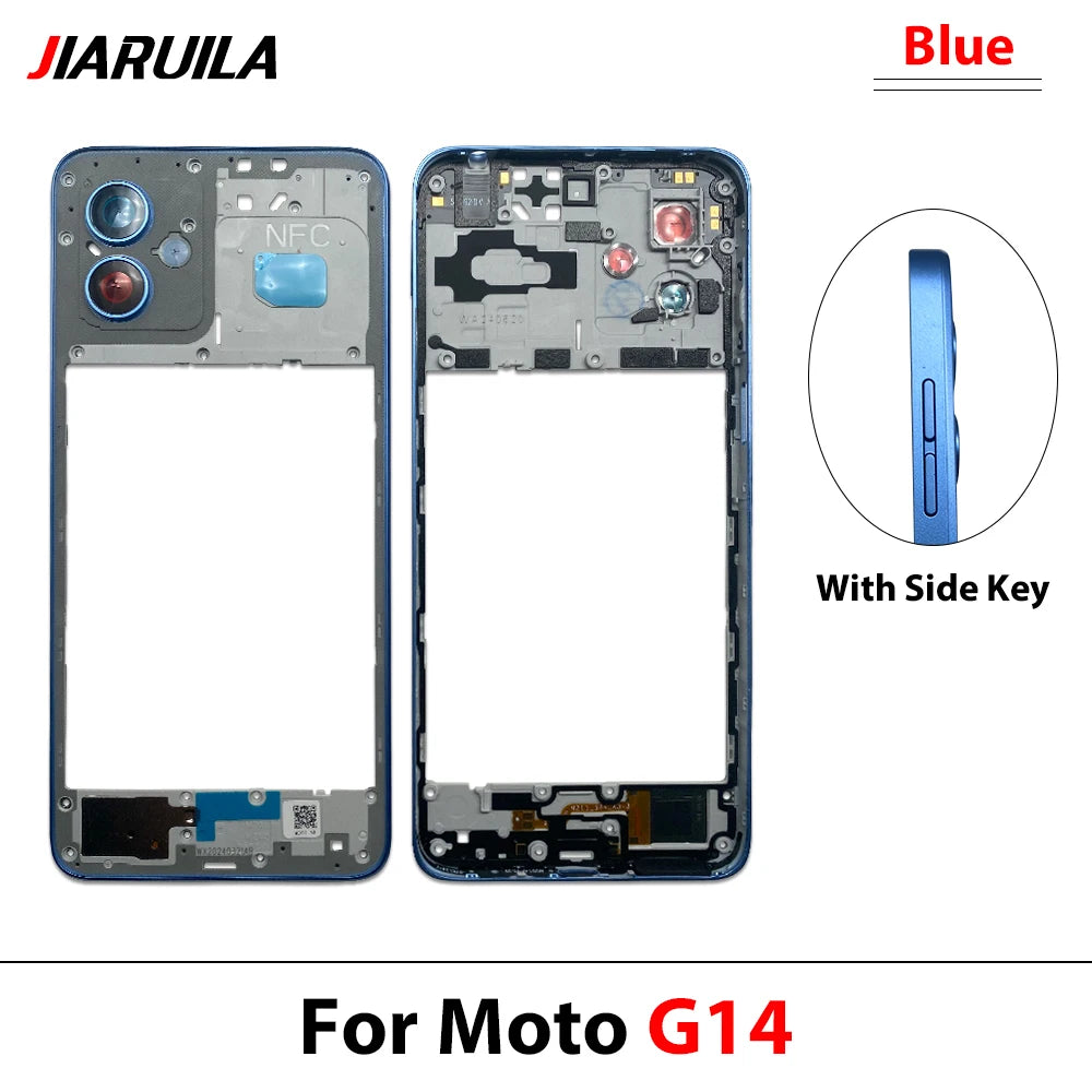New Middle Frame For Motorola Moto G04 G14 G24 G34 G54 G84 Door Housing Bezel Repair Parts Motorola phone repair parts