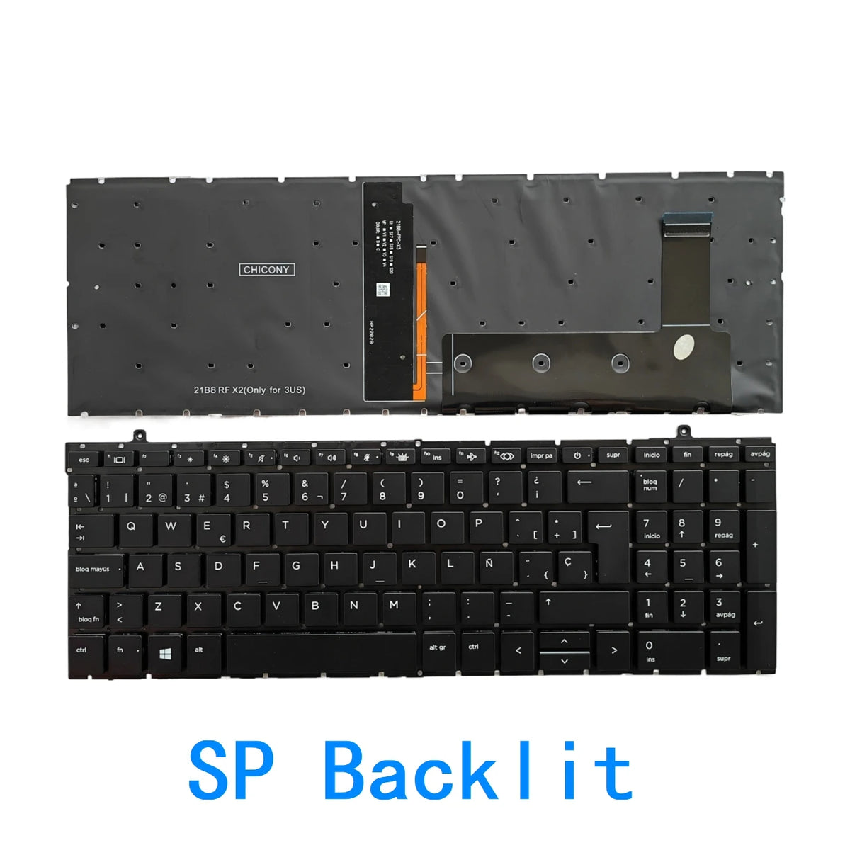 New US Spanish Language  Backlit Keyboard For HP ProBook 450 G9 455 G9 Notebook PC Replacement Keyboard  HP laptop repair parts
