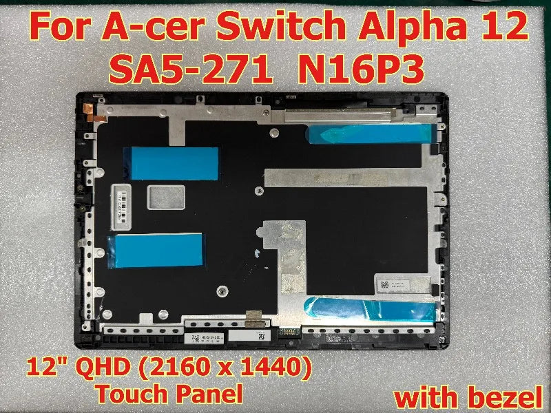 12" QHD 2160x1440 Lcd touch screen display panel for Acer SA5-271 Switch Alpha 12 N16P3 6M.LB9N5.001 LTL120QL01-003 assembly Acer laptop repair parts