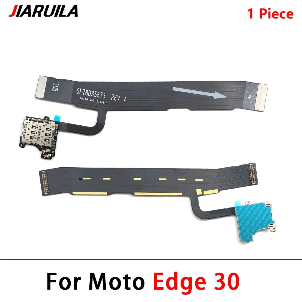 For Motorola Moto Edge 20 30 40 X30 Pro Neo Fusion Lite Ultra Plus Sim Card Reader Holder Connector Main Mainboard Flex Cable Motorola phone repair parts