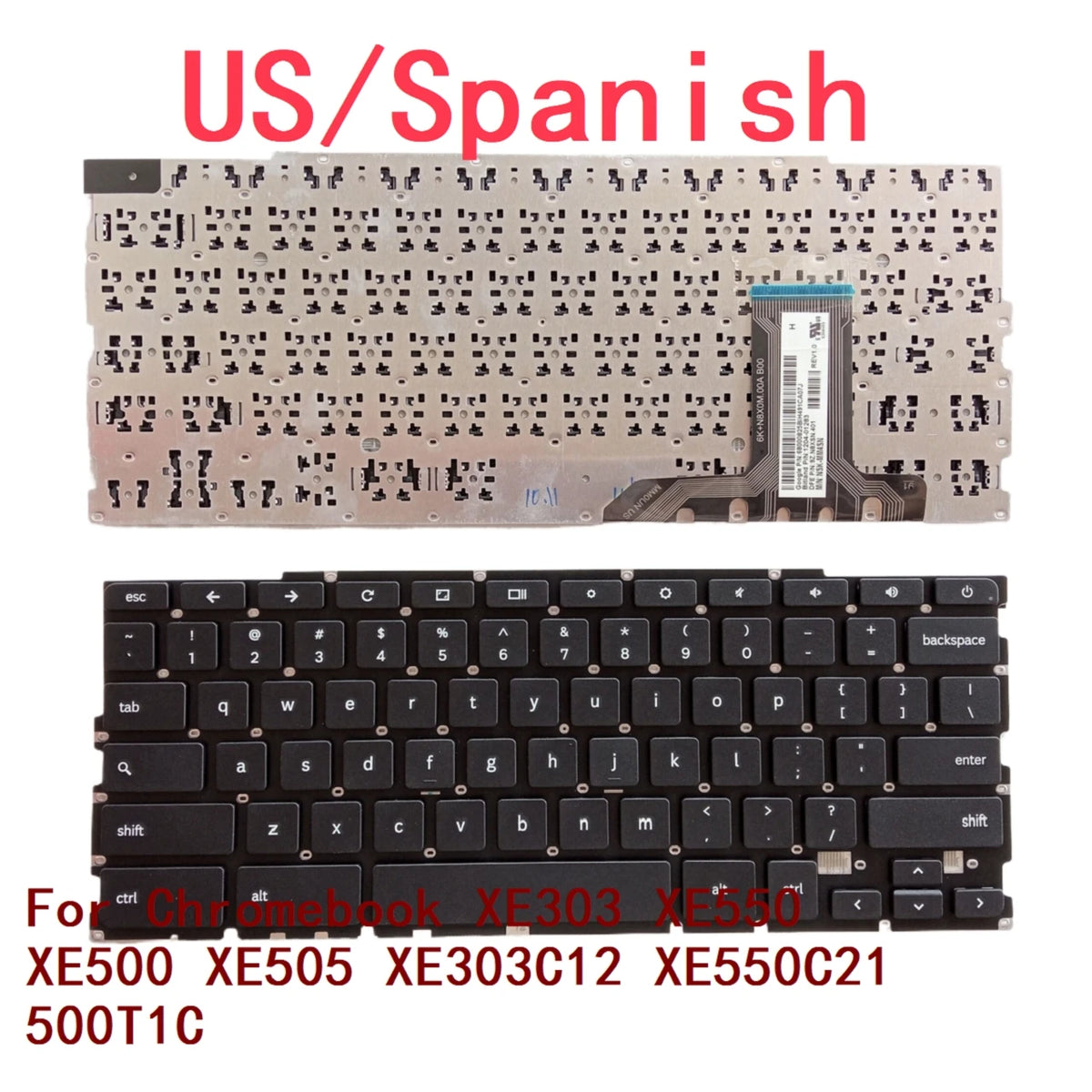 New US Spanish Laptop Keyboard For Samsung Chromebook XE303 XE550 XE500 XE505 XE303C12 XE550C21 500T1C Notebook PC Replacement SAMSUNG laptop repair parts