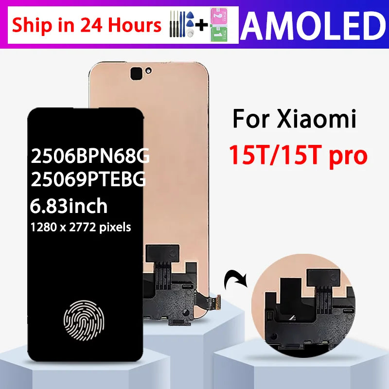 6.83''AMOLED 144Hz For Xiaomi 15T LCD 25069PTEBG Display Touch Screen Digitizer Assembly For MI 15T Pro 2506BPN68G LCD Xiaomi phone repair parts