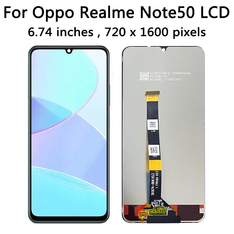 6.74”AAA+ For Oppo Realme Note 50 LCD Touch Screen Digitizer Replacement For Realme Note50 RMX3834 Display With Frame Oppo phone repair parts Realme phone repair parts