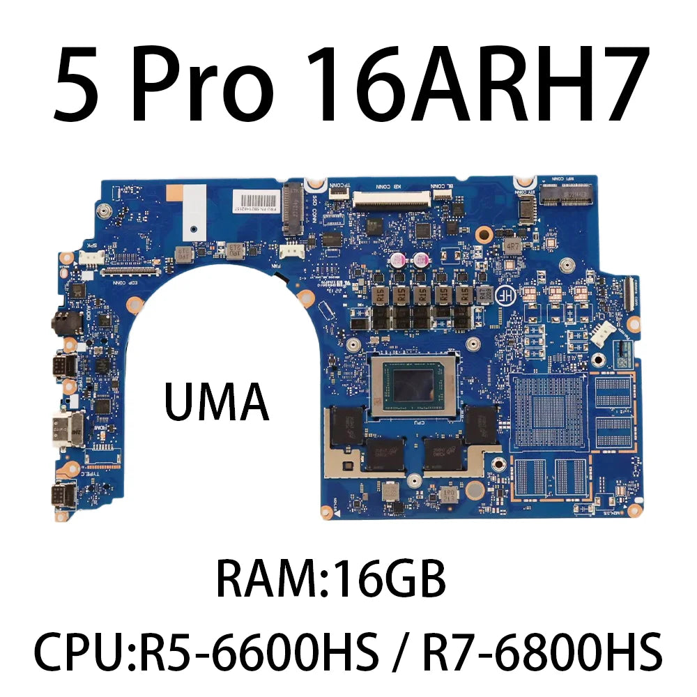 Laptop Motherboard For Lenovo IdeaPad 5 Pro 16ARH7 UMA With CPU:R5-6600HS R7-6800HS RAM:16GB FRU:5B21H82157 5B21H82158 Lenovo laptop repair parts