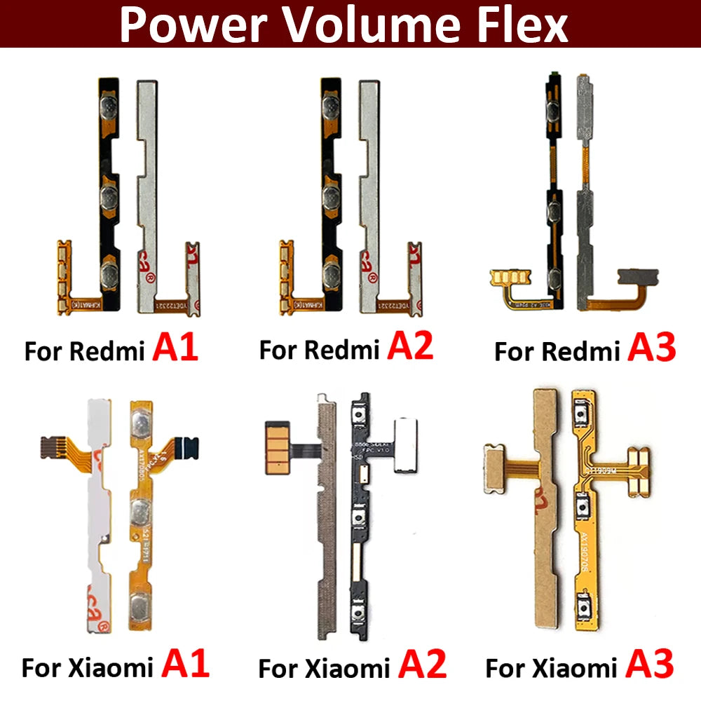 New For Xiaomi Mi A1 A2 A3 Redmi A1 A2 A3 Plus Volume Button Power Switch On Off Button Flex Cable  Xiaomi  Xiao mi phone repair parts