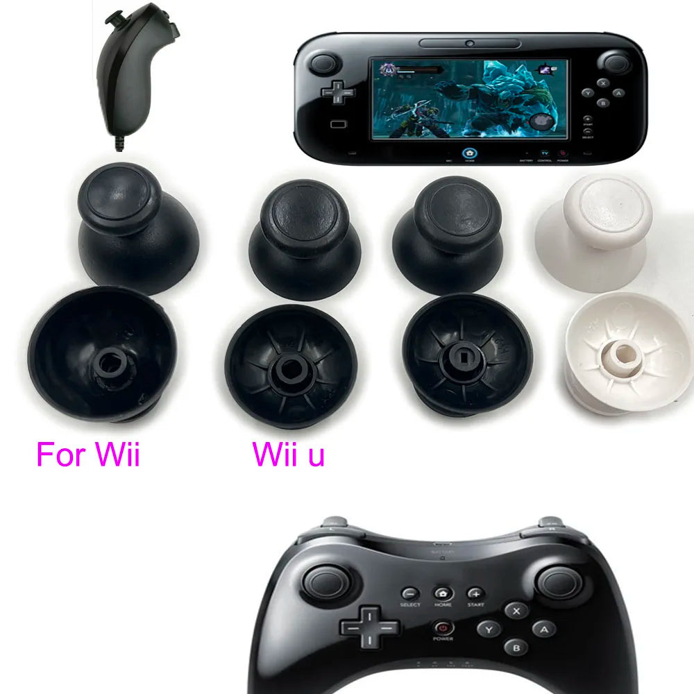10PCS=5pairs For Wii Controller Nunchuck Analog Thumbstick Joystick Mushroom Cap Repair For Wii U Game Pad Console  & Controller Game console repair parts